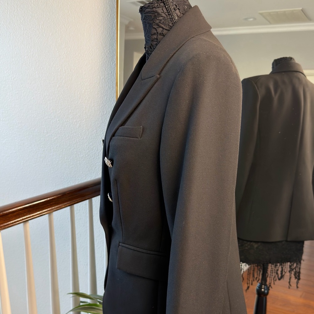 Veronica Beard Black Double-Breasted Blazer - Picture 3 of 5